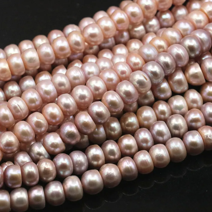 

8-9mm Natural Freshwater Pearl Beads Purple Abacus Pearls Loose Beads for Jewelry Making DIY Necklace Bracelet Strand 14.5" A489