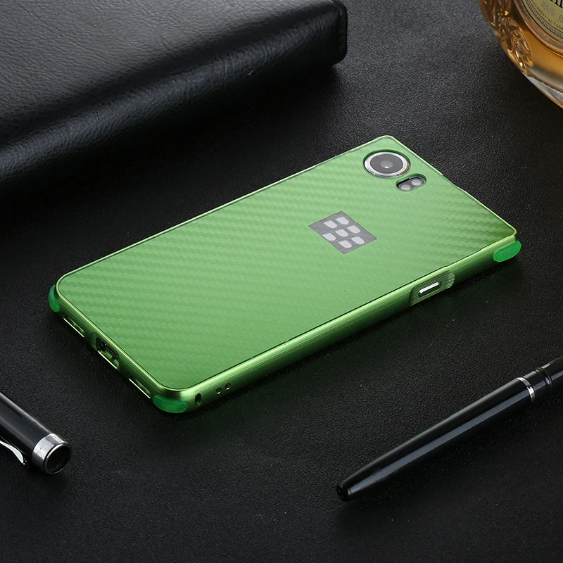 Для Blackberry KEYone случае Алюминий металлический каркас бампер из углеродного волокна ПК Жесткий Чехол для ключевых два противоударный Капа для fundas