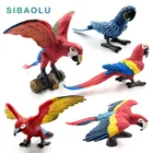 Мини-фигурка птицы-попугая, модель животного, фигурка, домашний декор, миниатюрное украшение для сада в виде Феи, аксессуары, современная статуя