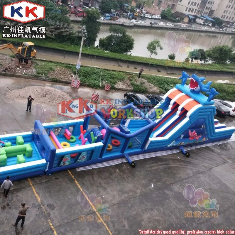 60ft длинный Eliminator надувные препятствия/Интерактивный вызов Открытый оборудование для полосы препятствий для взрослых