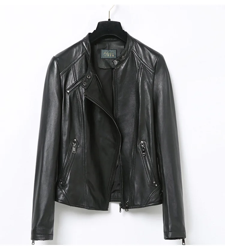 AYUNSUE Genuine Leather Jacket Women Motorcyle Natural Sheepskin Coat Female Short Autumn Real Leather Women's Jackets XFH17D02