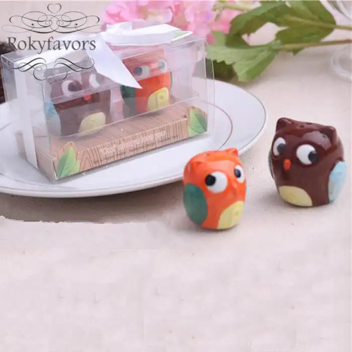 Free Shipping 100Sets Owl Always Love Ceramic Salt and Pepper Shakers Favors Wedding Birthday Gifts | Дом и сад
