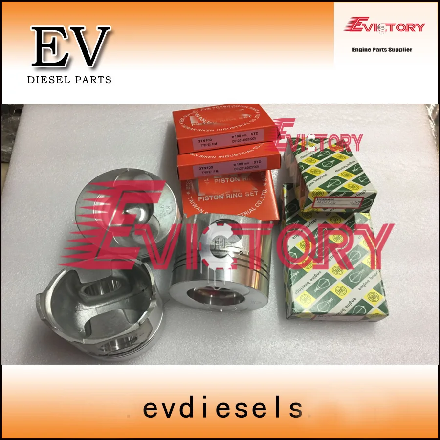 

3TN100 Engine overhauling For Yanmar engine 3TN100 piston and piston ring set main crankshaft bearing con rod bearing