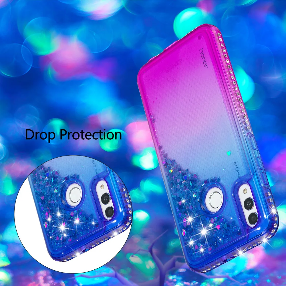 Алмазный блестящий чехол для huawei Honor 10 Lite 7C 7A Y5 Y6 градиентный чехол с сияющими блестками для huawei mate 20 Lite Pro P Smart