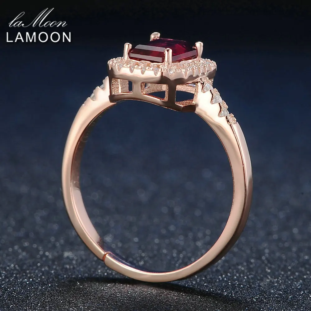 Ламон классическое 1.1ct граненое натуральное красное Гранатовое 925 пробы Серебряное обручальное кольцо S925 женское ювелирное изделие LMRI009