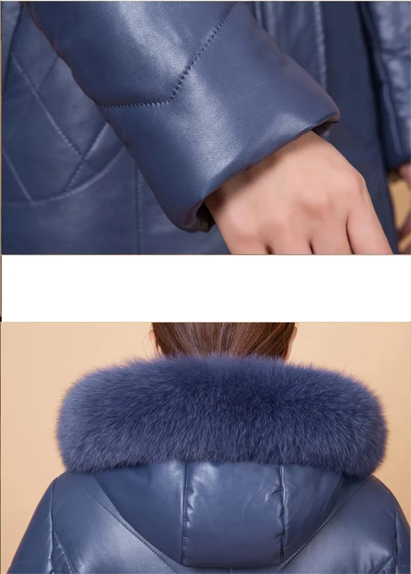Большие размеры 6XL, женская кожаная хлопковая куртка среднего возраста, пальто, зимние теплые парки, толстая куртка с капюшоном, изысканные хлопковые пальто OKXGNZ