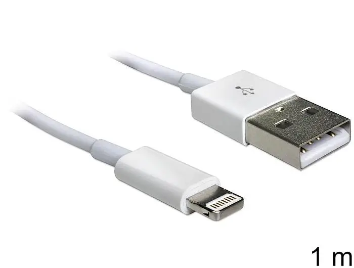 USB кабель LIGHTNING IPHONE5 и 6 1 м белый|Кабели для мобильных телефонов| |
