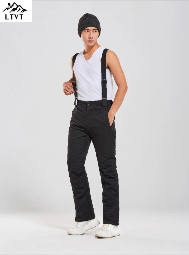 

LTVT Snowboard Ski Suits Men's Single Double Board Waterproof Padded Straps Detachable Thin Version To Keep Warm Male Ski Sets