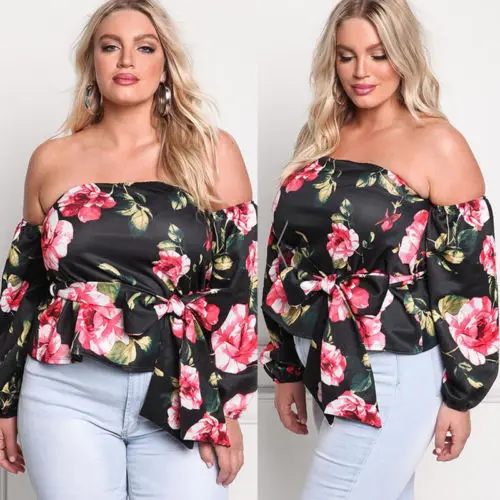 Горячая Мода 2017 Летняя женская цветочная Повседневная Свободная блузка с