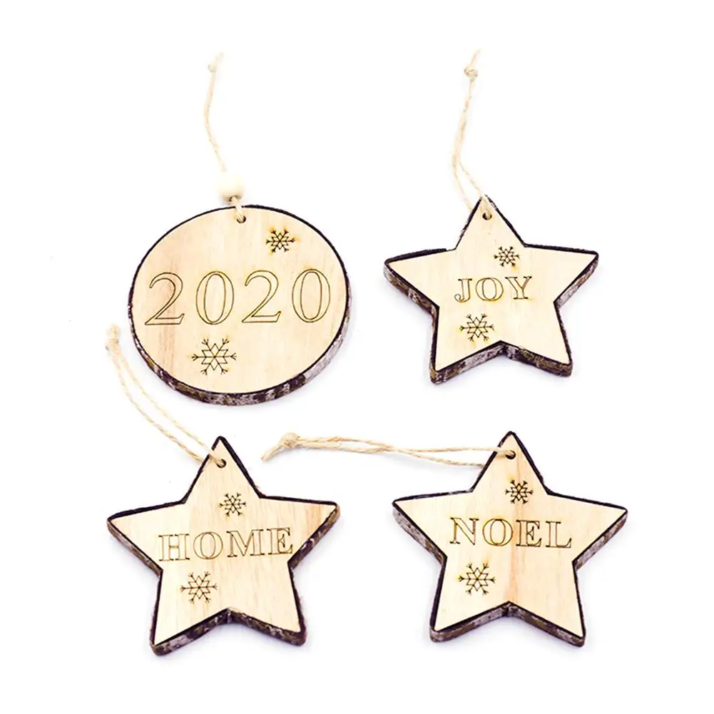 Рождественские деревянные подвески-украшения в виде звезд Рождественская елка