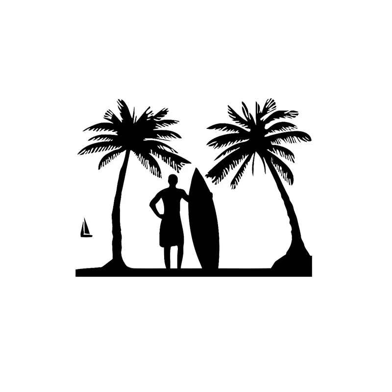 

12,9*9,7 см модные Surf отдыха пляжного отдыха автомобильные мультипликационные наклейки мотоцикл виниловые наклейки черный/серебристый C7-0591