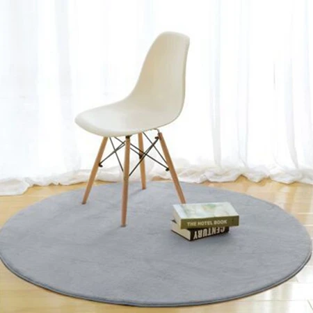 Solid Color Carpet Японский однотонный ковер, толстые мягкие Меховые коврики, серый, зеленый, хаки, Круглый напольный коврик для гостиной, ванной комнаты, круглый коврик для йоги - Цвет: Solid Color Carpet