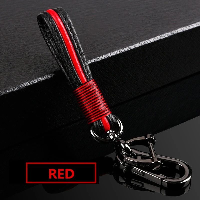 

2019 New Genuine Leather Horseshoe Buckle Round Buckle Keychain Creative Color Collision Fashion Personality Pendant Key Ring