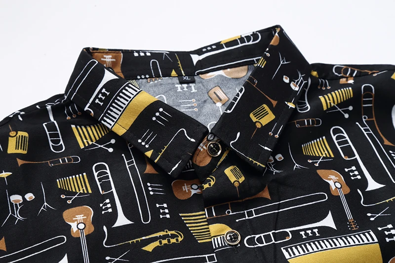 LONMMY плюс размеры 6XL 7XL гитары повседневные мужские рубашки slim fit с длинным рукавом для мужчин s рубашки для мальчиков платье Гавайские рубашки одежда