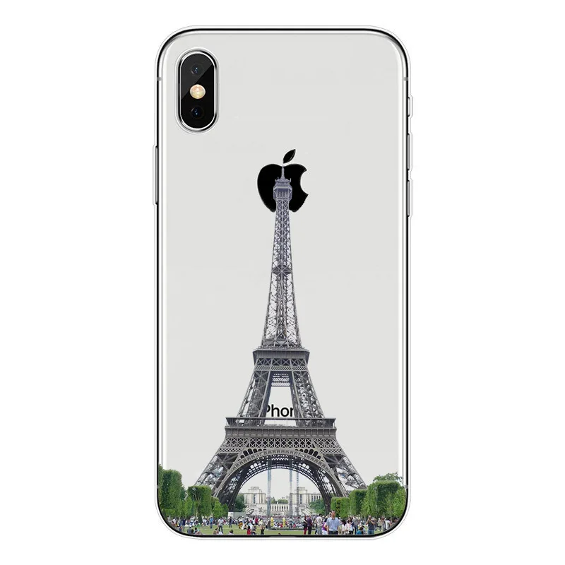 Для iPhone X 10 5,8, мягкий чехол из ТПУ с Эйфелевой текстурой для iPhone 6, 6 S, 7, 8 Plus, 5S, SE, 7, 8, Париж, Vogue, Роскошный прозрачный силиконовый чехол для телефона - Цвет: TPU