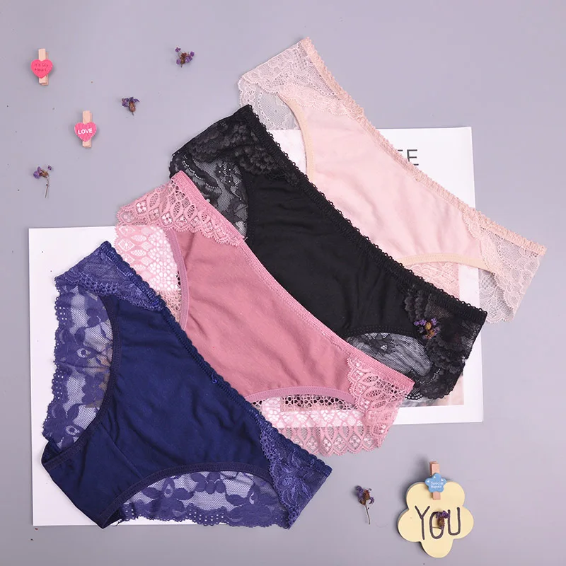 3 шт., сексуальное женское нижнее белье, розовое, Kawaii, повседневное, комфортное, кружевное, сексуальное, бесшовное, безопасное нижнее белье, одноцветные трусики, ropa interior