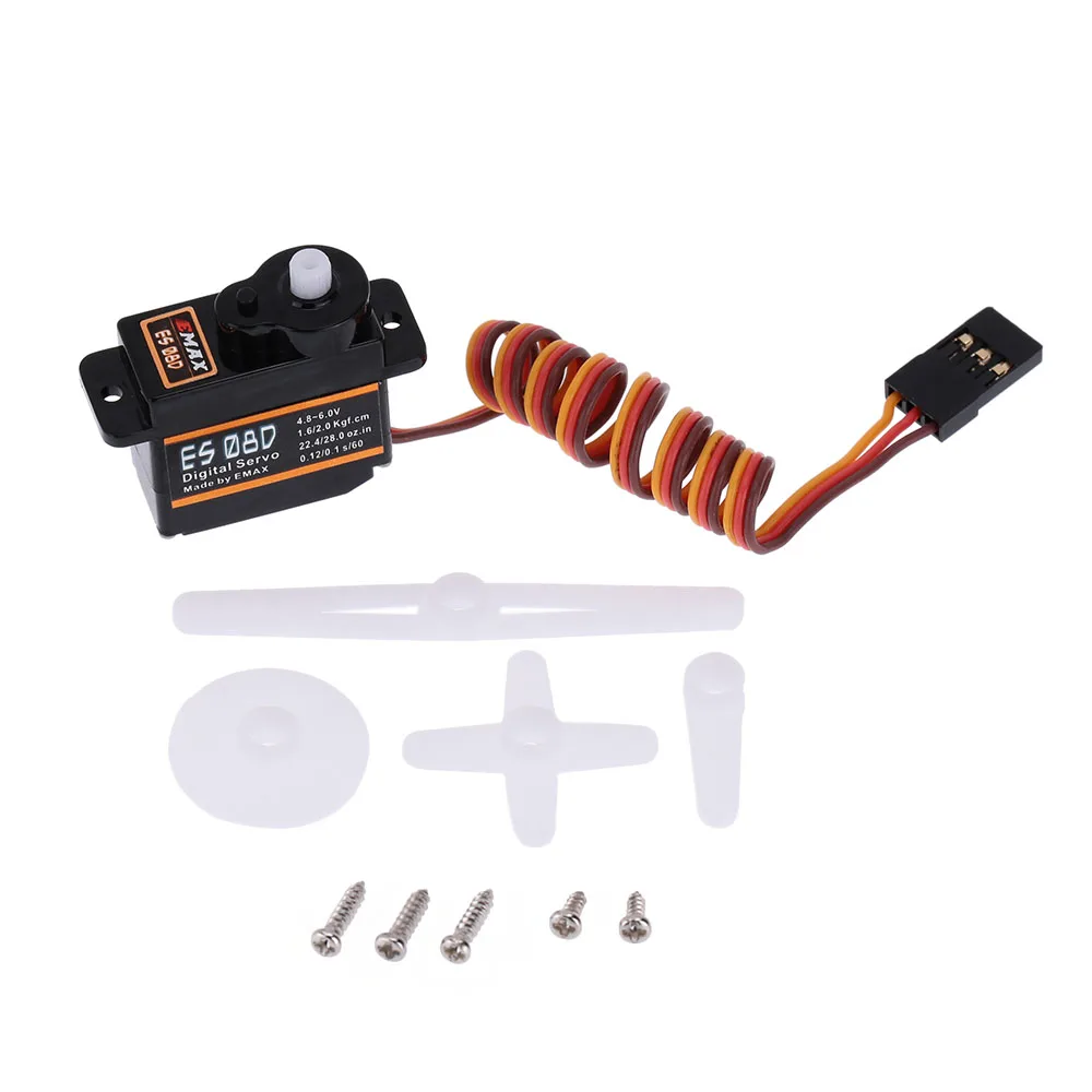 4 шт./лот EMAX ES08DII 9g пластик цифровой Micro Servo Для RC Вертолет Самолет Quadcopter