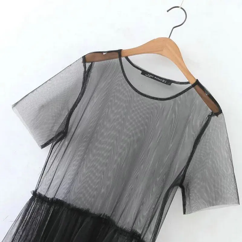Роба, сексуальное платье для женщин, прозрачное Прозрачное платье, vestido longo, Сетчатое платье, черное платье, вуаль, шикарное цельное DS020