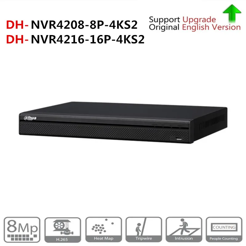 

Dahua 4K NVR NVR4208-8P-4KS2 NVR4216-16P-4KS2 With PoE Port Support 4K POE H.265 2 SATA For Profession IP Camera Security System