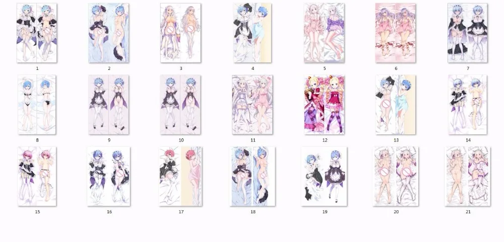 MMF re zero kara hajimeru isekai seikatsu аниме персонажи emilia & rem наволочка дакимакура