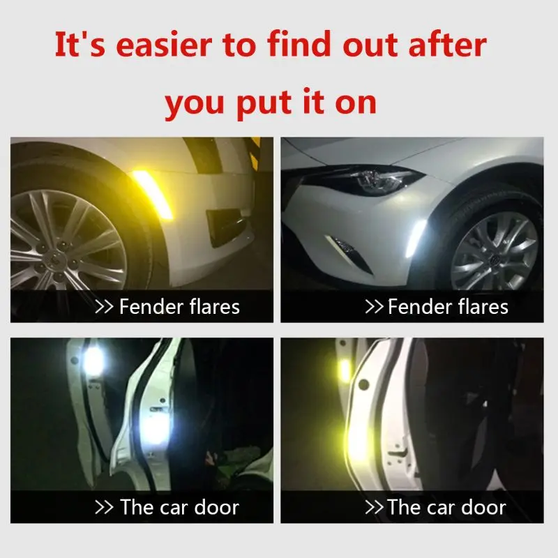 2 шт. 19x110 мм см светоотражающие предупреждающие полосы лента для автомобильного