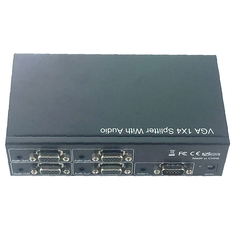 4-портовый VGA сплиттер 1X4 аудио и видеораспределитель 1 в 4 выход с блоком питания |