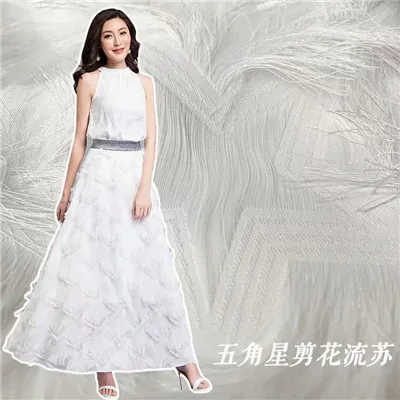 Изысканный срезанный цветок трехмерное перо тканевая кисточка перспективная