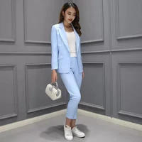 2 piece set women suit female the new career suit female 2021 autumn long sleeved small suit jacket trousers casual ol suit