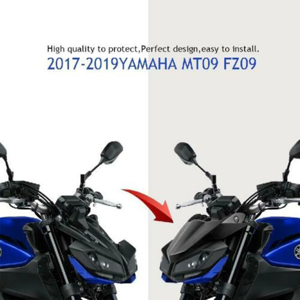 Motorcycle Black Fly Screen Beak Cowl Protector Cover For Yamaha MT09 FZ09 MT 09 FZ 09 MT-09 FZ-09