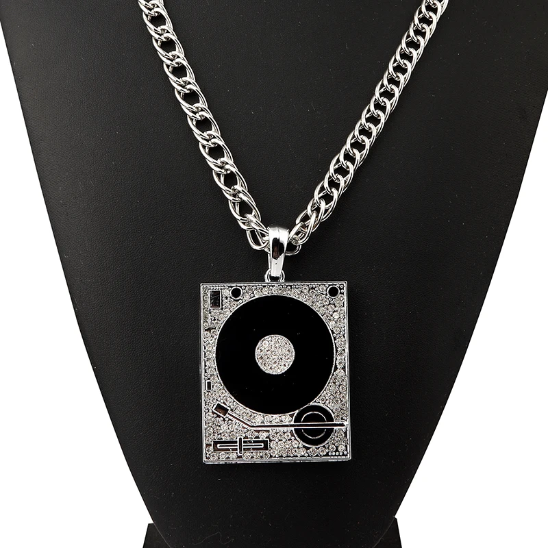 Золотые музыкальные фонограммы ожерелья для мужчин и женщин с изображением