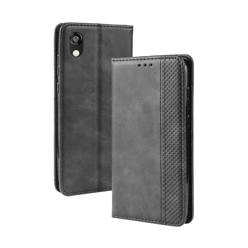 Тонкий кожаный чехол книжка в стиле ретро для Huawei Y5 2019 кошелек с подставкой карт