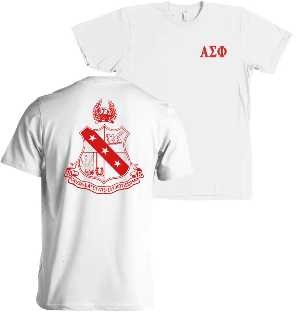 2019 модная повседневная мужская футболка Alpha Sigma Phi Brother Bella + холщовая рубашка с