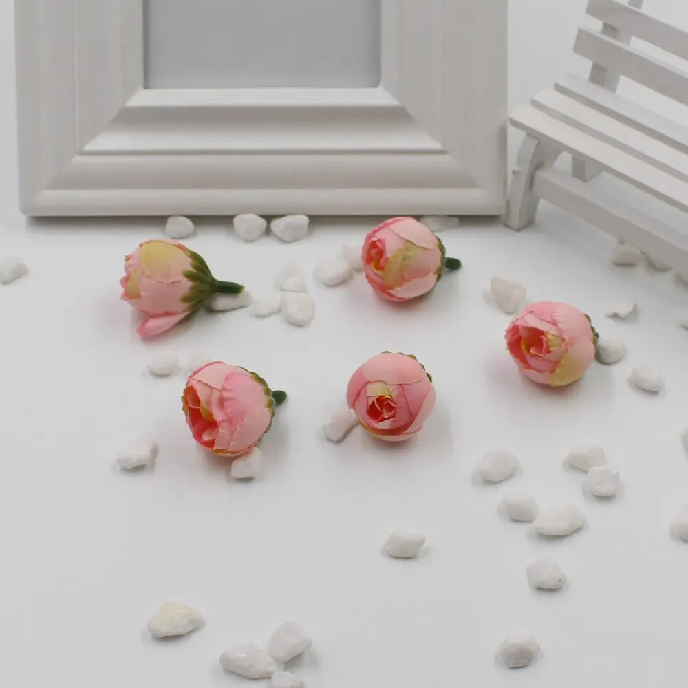 5 шт./лот бутон розы шелковые искусственные цветы для растений Свадебные