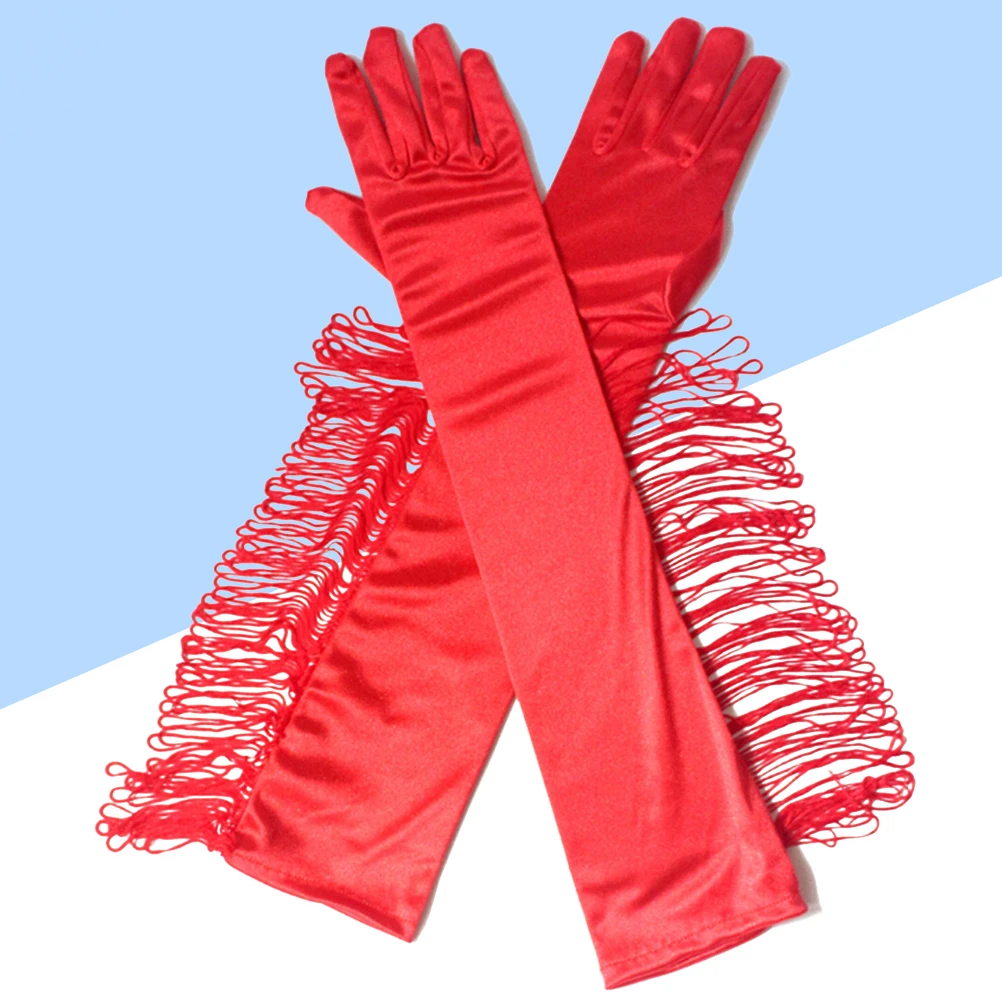 1 пара атласных перчаток экзотические удобные кисточки сексуальные кружевные