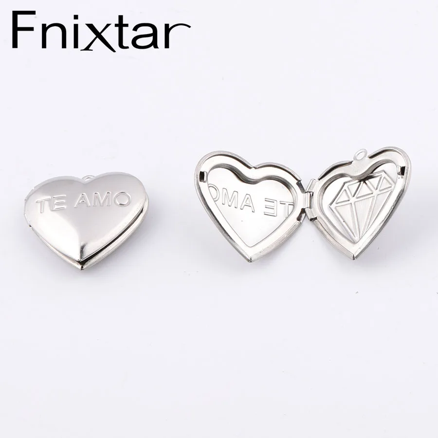 Fnixtar 25 мм любовь сердце кулон с фото нержавеющая сталь DIY фото картина Кулон Ожерелье Ювелирные изделия Поиск 20 шт./лот