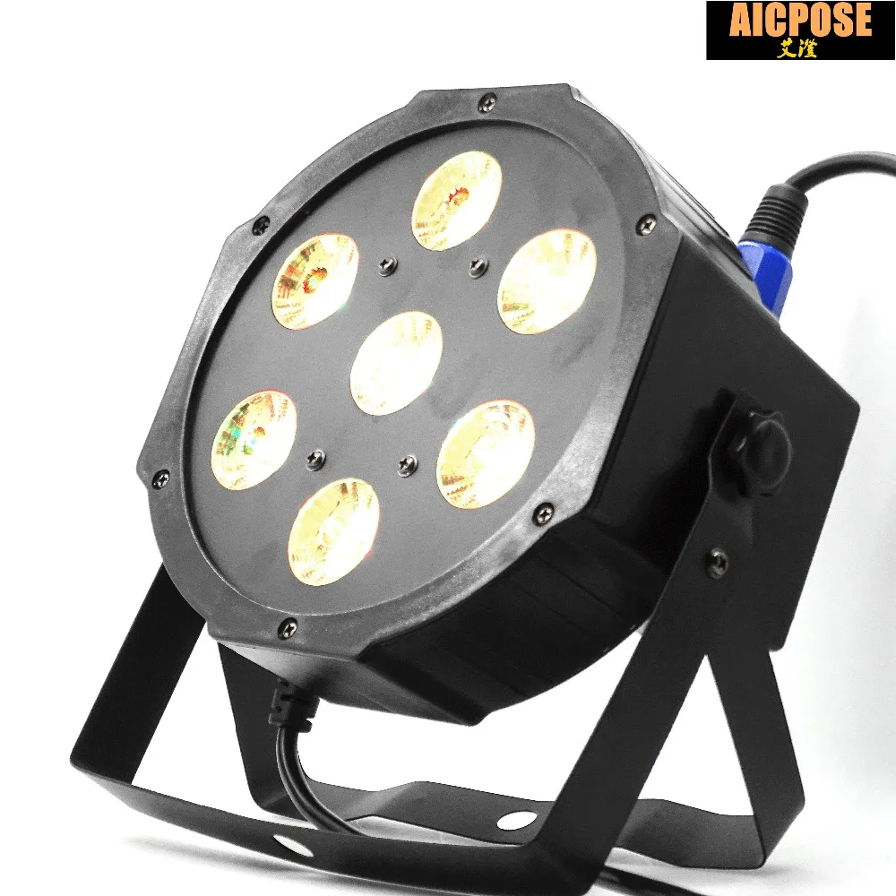 25 Угол большой объектив 7x12 Вт led Par огни с пультом дистанционного управления RGBW 4в1 плоский par led dmx512 Дискотека огни профессиональный сценический