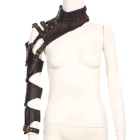 new pu leather changeable sleeve steampunk arm sheath one shoulder vintage armor arm warmer cosplay corset costume accessories