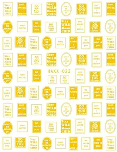 

Hanyi series sakura flower HAXX-20-21-22 letter 3d nail art stickers decal template diy nail tool decorations