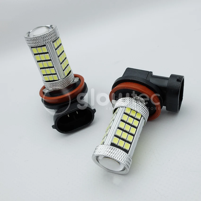 Передние противотуманные фары H8 LED 63SMD 2835 супер яркие белые Автомобильные GLOWTEC 2