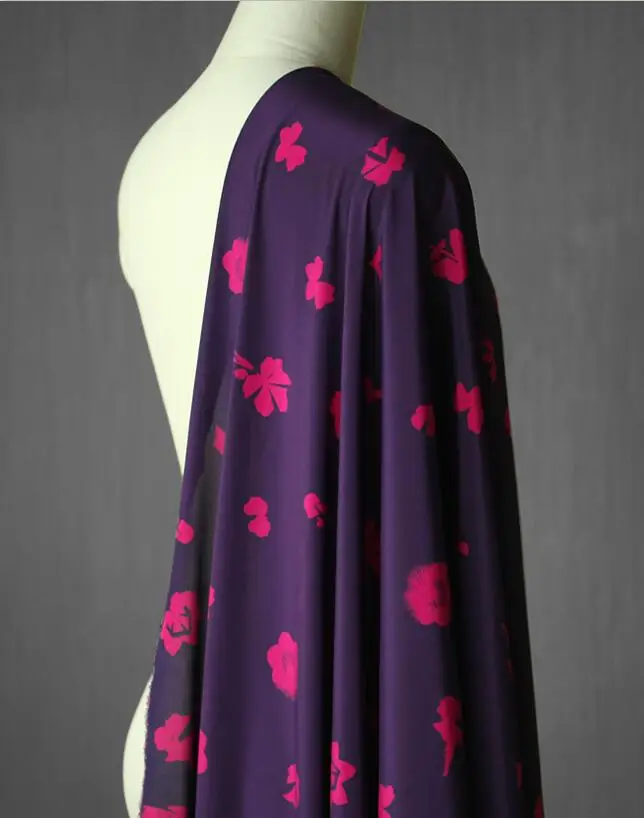 Оптовая Продажа Deep Blue Вышивка Тюль шелковой парчи ткань платья принт атласная