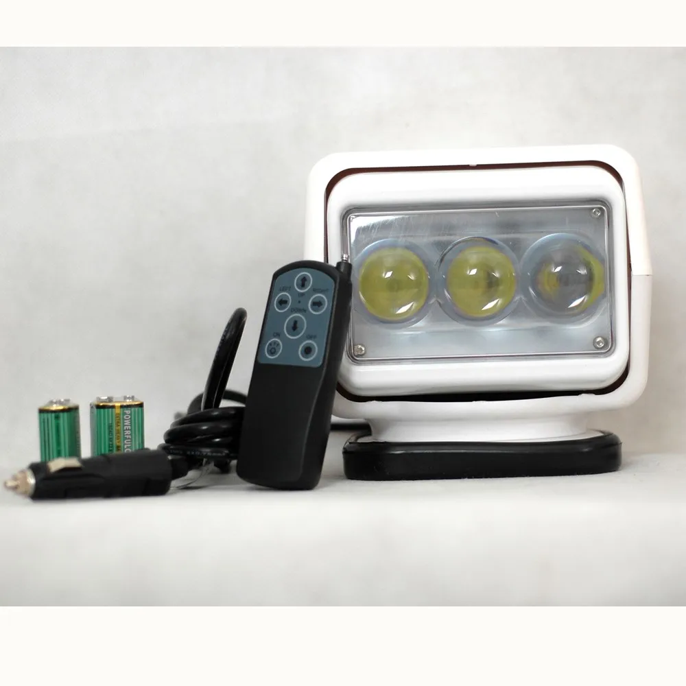 60W Low White Светодиодный морской пульт дистанционного управления поиск света вездеходный грузовик, кроссовер автомобильный прожектор для лодки 50 Вт 60 Вт черный белый - Цвет: 60W Low White
