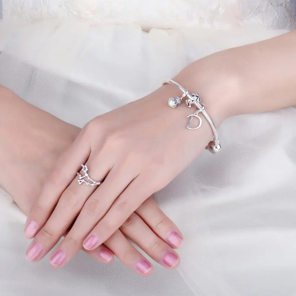 JewelryPalace море любви Осьминог кубического циркония 925 пробы Серебряного Бисера Шарм Fit Браслеты для Для женщин Новая горячая распродажа