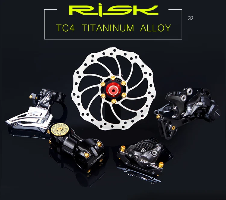 RISK 36 шт. Титановая Крышка Клапана крепежные болты для шоссейного велосипеда MTB велосипедный ствол/клетка для бутылки воды/провод переключения передач/Jockey колесо/тормоз