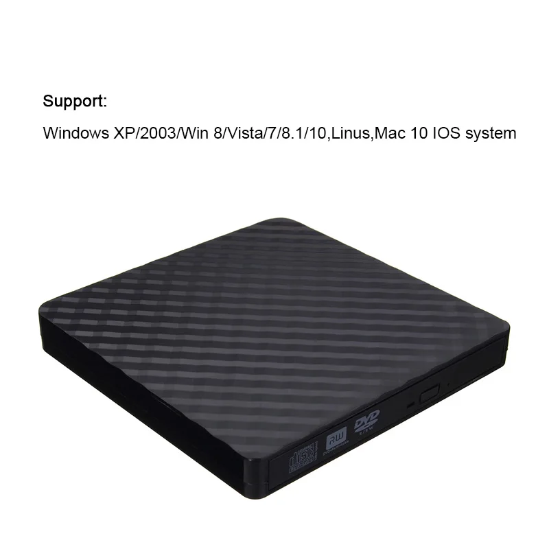 Профессиональный тонкий внешний USB 3,0 DVD RW CD Писатель Привод горелки ридер плеер для портативных ПК
