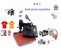 digital heat transfer machine sublimation photo t shirt printing machine 8 in 1 for mug cap plate dx801