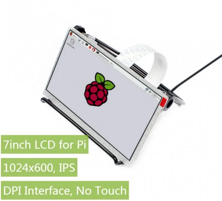 7 дюймовый DPI LCD 1024x600 разрешение IPS дисплей для Raspberry Pi Интерфейс без касания