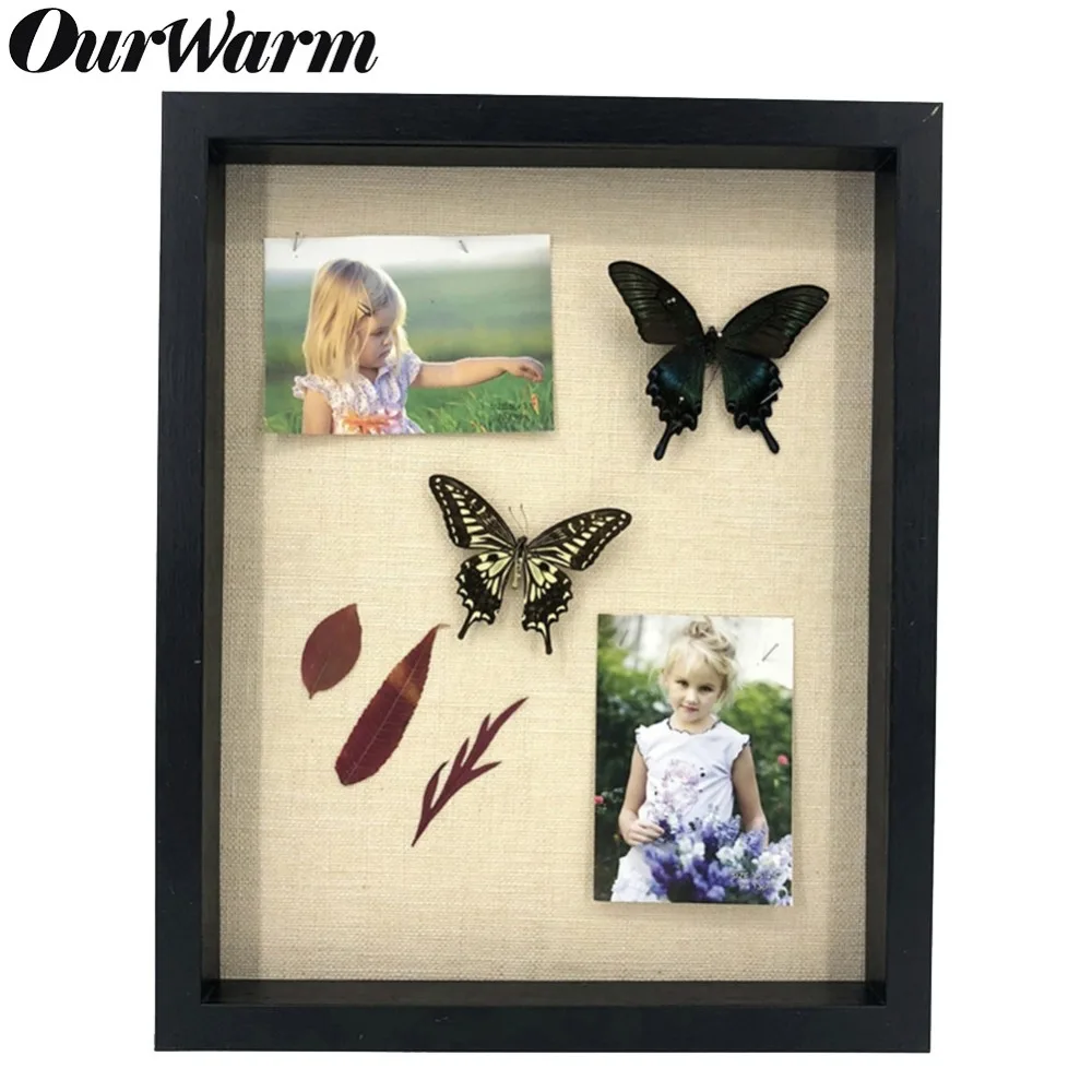 OurWarm 16x1" деревянная фоторамка с льняной доской коробки с тенями 3D витрина на память искусство свадьба DIY семейная рамка домашний декор