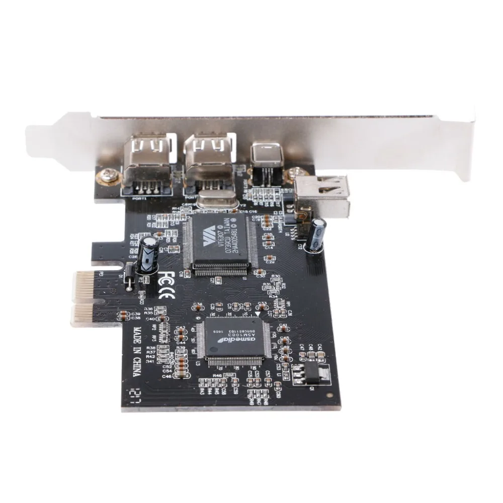 1 комплект PCI-e 1X IEEE 1394A 4 Порты и разъёмы (3 + 1) шина сверхбыстрой передачи данных