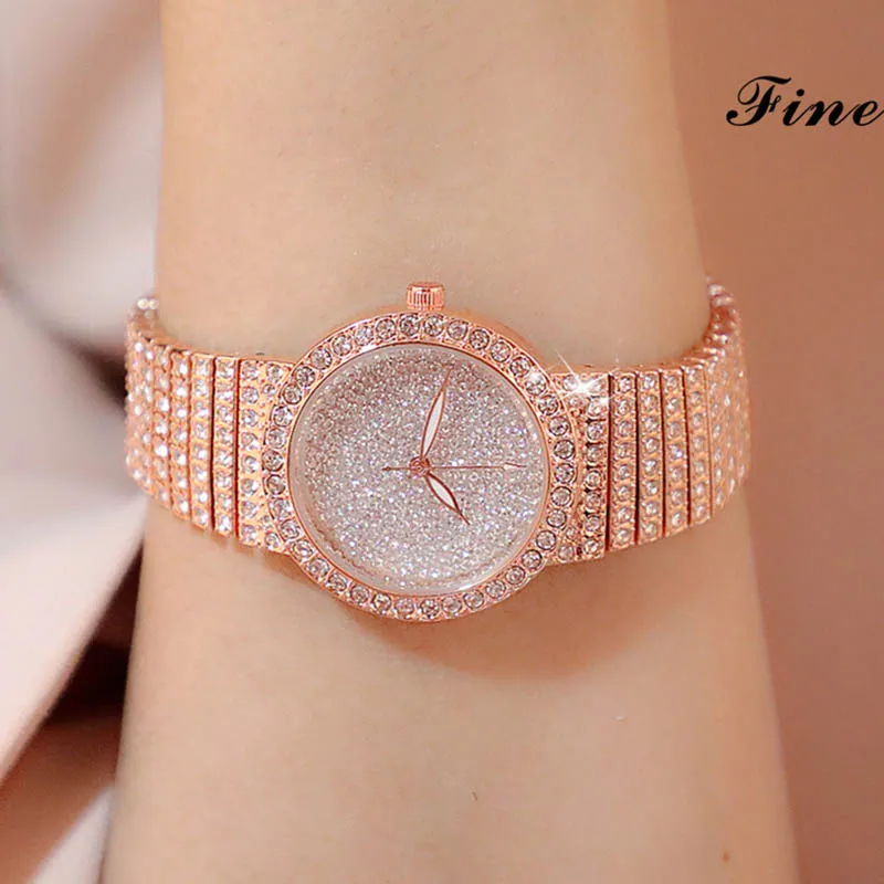 

Women's Bracelet Watches Fashion Girls Dress Diamond Saats Ladies Analog Quartz Rose Gold Clock zegarek damski 2019 luxury wach
