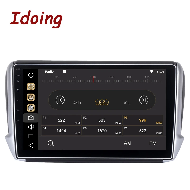 Idoing 1Din 10 2 дюймов Android8.0 автомобильный мультимедийный плеер подходит для peugeot 208/2008